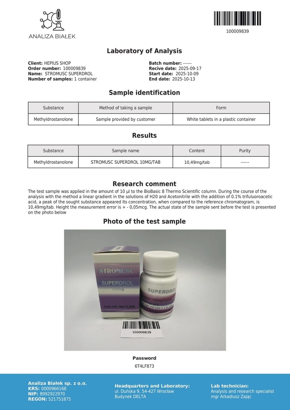 High-Quality Superdrol(Methasterone)10mg For Bodybuilding CAS:3381-88-2 suppliers